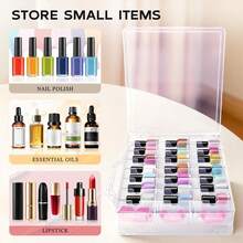 1 Peça Caixa de Armazenamento de Esmalte de Unha, Adequada para 48 Frascos, Suporte de Esmalte de Unha em Gel de Dois Lados, Com Placa Divisória Ajustável - Retângulo - Visão 5