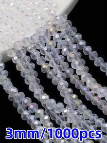 600Pcs 3mm AB Color Faceted Crystal Glass Beads, Rondelle Loose Spacer Beads For Jewelry Making DIY Crafts Wind Chimes Suncatchers Bracelets Necklaces - Multicolor - View 39
