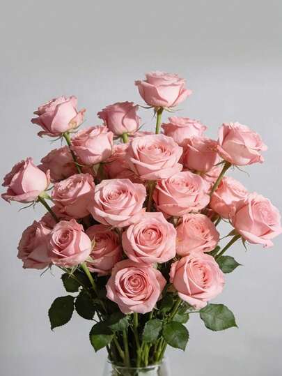 1/5/10/20pcs Artificial Pink Rose Bouquet - Realistic Long Stem Fake Roses, Suitable For Wedding Decor, Home Decor, Room Decor, Living Room Decor, Kitchen Bedroom Decor, Vase Decor, Home Decor, Dining Table Decor, Mother's Day Gift And Decor, Wedding Centerpiece, Wedding Floral Bouquet, Pink Flowers
