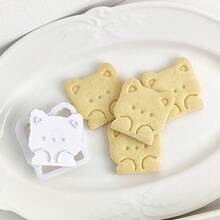 2pcs Cute Animal Cookie Cutter Set, 3D Embossed Dog Bear Rabbit Cat Baking Molds, Suitable For Children's Party Birthday Baby Shower - View 5
