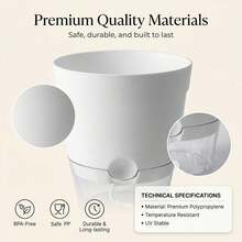 2pcs 2-Layer Soil-Free Self-Watering Planter Pots With Cotton Rope, Hydroponic Plant Pots With Auto Watering For Slouchy People - A - View 5