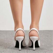 Geeyea Women's High Heels, Adorned With A Bow, Elegant Pointed-Toe Stilettos, Glossy Finish, Sweet And Sexy Style, Can Be Paired With Skirts Or Pants, Suitable For Parties, Business Occasions, Dances, Dates, And More. Shipped From Local Warehouse. - 白色升級版 - 查看 3