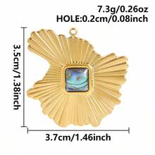 2个天然鲍鱼壳吊坠，高品质贝壳，形状多样，如水滴形、方形、椭圆形、心形，304不锈钢吊坠，可用于制作项链、耳环、手链等首饰，18K镀金PVD涂层金属吊坠，男女皆宜的个性化时尚配饰 - Geometry - 查看 11