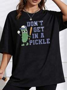 Camiseta Divertida para Mamá de Béisbol, Camiseta con la Frase 'No te metas en problemas', Regalo para Mamá, Camiseta Retro de Béisbol para Mujer, Camiseta para Hombre, Estilo Unisex, Camisetas de Regalo para Vacaciones, Camiseta Blanca para Mujer - Negro - Ver 2