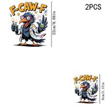 1 Peça / 2 Peças / 3 Peças Patch Termocolante de Transferência de Calor Quirky Science Crow F-CAW-F, Adesivo de Tecido DIY Estilo Laboratório Divertido para Decoração de Camiseta, Moletom, Bolsa de Lona - Multicolorido - Visão 4