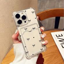 Transparent Card Slot Phone Case, Compatible With Iphone, Galaxy, Honor, And Other Models, Transparent Wallet-Style Silicone Back Cover, Shock-Proof, Waterproof, Anti-Fall, Anti-Scratch - Multicolor - View 2