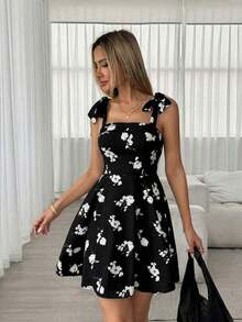 Women Midi Dresses - Black - View 5