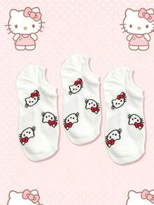 SANRIO 3/6/9 pares de calcetines de tobillo lindos, inocentes, de dibujos animados y casuales para mujer, adecuados para primavera/verano - Multicolor - Ver 13