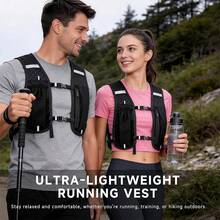 1 buah Tas Ransel Botol Air Lembut 500ml, Dengan Kantong Ponsel, Tas Air Lari Ringan, Cocok Untuk Pria & Wanita, Tali yang Dapat Diatur untuk Mencegah Guncangan, Cocok Untuk Lari Lintas Alam, Maraton, Bersepeda - Hitam - View 4