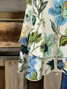 Conjunto de verano de mujer con top estampado y tejido, nueva blusa de verano - Verde - Ver 4