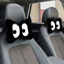 2pcs Car Headrest Covers, Eye Expression Print, Made Of Polyester & Polypropylene Fiber, Car Neck Pillow, Car Interior Accessories, Suitable For All Seasons Bone Pillow - Headrest - View 4
