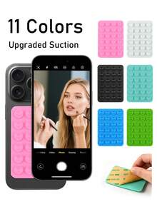 Multi-Functional Silicone Phone Suction Cup - Universal Type, Strong Adhesion, Easy To Detach And Reuse, Suitable For Tablet Protective Case And Stand, Colorful Variety, Gift For Friends, Halloween Gift - Multicolor - View 2