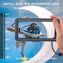 2026 Navy Blue Diving Phone Case, Waterproof Phone Case, Can Accommodate 4.7-6.9 Inches Of Mobile PhoneIPX8 Waterproof Phone Case Shockproof Transparent Cover For IPhone 16 15 Pro Max  S24 Ultra Swim Beach Dry Bag - Navy Blue - View 7
