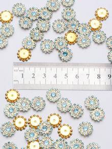20/50/80/120pcs Set Rhinestone Beads, Fashionable Light Blue Rhinestone Decorative Beads For Jewelry Making, Suitable For Crafts - 14mm Light Blue Diamond - View 9