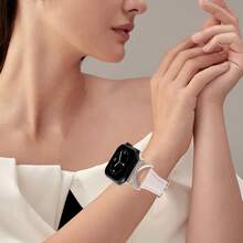 适用于 40mm、41mm、42mm、44mm、45mm、38mm、46mm、49mm 女士表带 - 超薄精致，吸汗舒适 - 简约优雅时尚 - C 形金色表扣设计 - 兼容 Series 10、9、Ultra、SE、8、7、6、5、4、3、2、1 - 替换表带配件 - 星光色 - 查看 9
