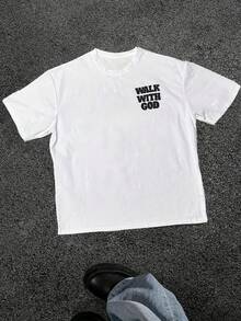 Casual Short Sleeve T-Shirt - Features A Geometric Pattern Print, Made From 100% Breathable Knit Fabric, With A Regular Fit Crew Neck Design, Suitable For Summer Outdoor Activities And Everyday Wear. Y2k T-Shirt - 白色 - 查看 2