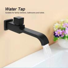 G1/2 Wall Mounted Wash Basin Sink Faucet Cold Water Tap Bathroom Accessories Matte Black - Grifo - Ver 6