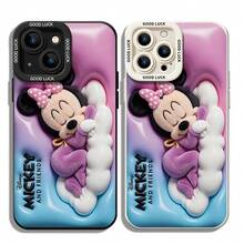 Disney Minnie Mouse Phone Case, Sleeping Minnie Protective Cover. Compatible With IPhone 17, 16, 15, 14, 13, 12, 11 Pro Series And Galaxy S22, S23, S24, S25 Models, Featuring Plush-Style Minnie Mouse Sleeping On A Cloud Against A Pink-To-Blue Gradient Background With "Mickey And Friends" Text, Perfect For Cozy Disney Fans, Ideal For Birthdays, Holidays, Anniversaries, Graduation Gifts, Or Any Special Occasion To Surprise Family, Friends, Classmates, And Loved Ones. - trắng - Xem 6
