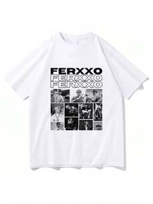 Camiseta con collage de fotos en blanco y negro de Ferxxo Text suave la moda casual de todas las estaciones, Unisex - Blanco - Ver 5