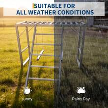 Heavy-Duty Metal Chicken Perch – Multi-Level Bars With Swing And Ladder – For 8-10 Birds – Exercise And Rest In Chicken Coops – Durable Outdoor Accessory – Silver - Gray - View 7