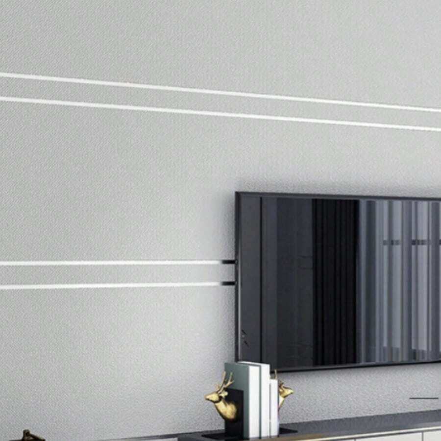 1 Gulungan Wallpaper Timbul 3D Mewah - Pola Garis Geometris, Tekstur Tebal, Pemasangan Mudah, Tahan Lama - Cocok Untuk Kamar Tidur, Ruang Tamu, Latar Belakang TV, dan Dekorasi Rumah dalam Berbagai Warna - B - View 1