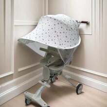 Gray & White Star Pattern Sun Shade Canopy, Summer Sun Protection, Stroller Sun Shade Tent (Canopy Only), Dust Cover - A - View 8