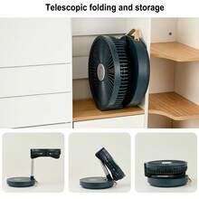7200mAh USB Rechargeable Portable Folding Fan, 12-Hour Battery Life, Remote Control Included, Telescopic, Handheld, Automatic 90° Rotation, Digital Display, Suitable For Room, Living Room, Rest Area, Office, Outdoor Essential Cooling Fan, Easy Storage - Taiwanese - View 11