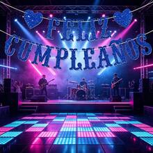 一套心形闪光字母三角旗/Feliz Cumpleaños/西班牙语生日派对氛围装饰横幅，金色西班牙语生日三角旗/金色闪光派对横幅/蓝色心形字母三角旗/生日派对装饰/黑色Feliz西班牙语生日横幅/场景装饰三角旗 - 查看 10