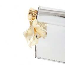 PU Leather Clutch Bag For Women Versatile Folding Evening Purse Metal Decoration Crossbody For Banquet Party - 銀色 - 查看 5