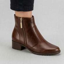 Women's Moleca Ankle Boot With Chunky Heel - Sophisticated - 咖啡棕 - 查看 3