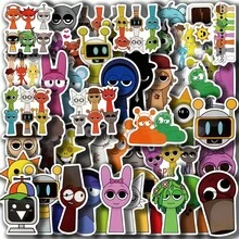 50 miếng dán chủ đề Game Dandy's World, nhạc Sprunki, tự làm sticker, sticker chống nước cho sổ lưu niệm, điện thoại, hành lý, ván trượt, sticker dễ thương, quà sinh nhật hoàn hảo. - Nhiều màu - Xem 2