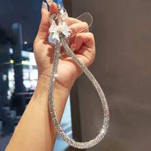 1 buah Tali Gantungan Ponsel Kristal dengan Hiasan Pita Berlian Imitasi, Aksesori Fashion Mewah untuk Wanita, Tali Gantung Ponsel yang Dapat Dilepas, Aksesori Fashion dengan Klip untuk Kamera CCD - Pita Mutiara - View 17