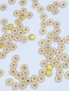 50/80/120/500pcs Rhinestone Beads, Fashion Champagne Gold Rhinestone Decor Jewelry Making Beads, Suitable For Craft Making - 14mm Champagne Gold Diamond - View 8
