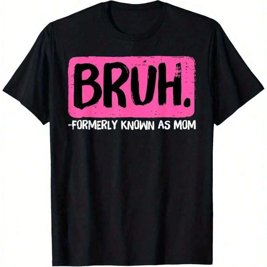 Funny Brothers Women's T-Shirts, Formerly Known As Mom' Retro T-Shirt – 100% Soft, Shrink-Resistant, Unisex Fit, Available In Multiple Sizes – Featuring A Distressed "FKAM" Graphic And A Funny Dad Joke, It Makes A Great Gift For Dads, Moms, And Friends. Perfect For Casual Outings Or Party Looks. Skin-Friendly Softness, Vintage Style, Men's, Weekend Casual, Women's Cotton T-Shirts. - 黑色 - 查看 1