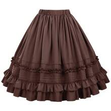 Cosplay Clothing - Retro Lace Mini Skirt, Brown - View 7