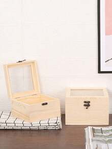 1 Stück Holz-Geschenkbox, exquisite Verpackungsbox, Schmuck-Holzbox Großhandel, Holz-Geschenkbox, Holzbox mit Glasdeckel, Verpackungsbox für konservierte Blumen - Verschiedenfarbig - Übersicht 10