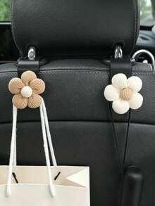 2pcs Car Small Flower Hooks, Multi-Functional Car Seat Back Storage Hooks, Car Decoration Accessories - Hook Up - View 6