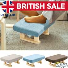 Small Wood Footstool Footrest Pouffe Foot Stool Padded Ottoman SeatBench - Beis - Ver 8