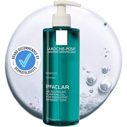 Gel Limpiador Purificante La Roche-Posay Effaclar 400ml - Micro-Exfoliante con Ácido Salicílico, Control de Grasa, Elimina Acné y Puntos Negros, Ideal para Piel Grasa y Acnéica, Recomendado por Dermatólogos, Regalo Perfecto