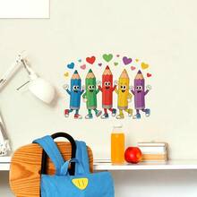 1 pieza Pegatina de pared cálida y acogedora para niños "Bienvenido" de vuelta al colegio, letras de papelería con acentos de manzana, semi-mate de PVC, reutilizable, para el hogar, la sala de homeschool, el aula familiar, el rincón de estudio tranquilo - Multicolor - Ver 9