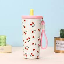 1pc New Creative Cute Puppy Pattern Insulated Coffee Mug, 500ml/16.95oz. With Portable Handle, Suitable For Outdoor Camping, Picnic Or Gift. - Multicolor - View 9