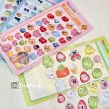 Tamagotchi 兒童 3D/DIY 浮雕寶石貼紙，可愛卡通水晶浮雕裝飾貼紙，節日禮物亮面貼紙，電腦裝飾貼紙，多功能可愛裝飾貼紙（部分款式可能存在色差，隨機發貨） - 彩色 - 查看 3