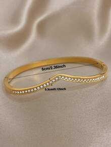18K Gold Plated Full Diamond Knot Bangle Bracelet, Girl's Bracelet, Charming Bracelet, High-End Luxury Jewelry, Copper Bracelet, Suitable For Daily Wear, Parties, Vacation Season, Girl's Beach Accessories, Summer Accessories, Birthday Gift, Mother's Day Gift, Valentine's Day Gift, Girlfriend Gift, Bohemian Style Jewelry - Multicolor - View 9
