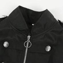Halloween Retro Long Coat With Irregular Hem In Multiple Colors And Sizes - 230830 Zipper Trench Coat (Red) - View 4