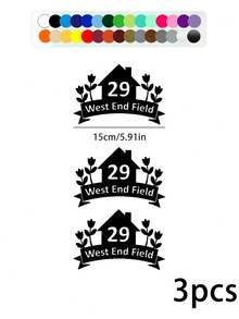 Trash Can Sticker Set (Optional 1/2/3/4/5/6/7/8/10pcs): Customized Stickers, Including Room Number And Floral Pattern. Personalized Text And Address Labels, Mailbox Number And Street Name Stickers. Waterproof And Durable, Self-Adhesive And Easy To Apply. Suitable For Trash Cans, Mailboxes, Houses And Recycling Bins, Multiple Colors Available. - Multicolor - View 10