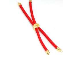5pcs Nylon Cord Bracelet DIY Findings, Brass Hardware - 5pcs Red - View 7