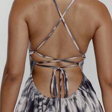 Lace Up Front Cup Detail Fitted Animal Print Maxi Dress Sexy Going Out Autumn Fall Night Out Cute Streetwear Party Elegant Spring Summer Vacation - Multicolor - Ver 6