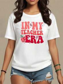 Imagen con mensaje motivador para maestras que celebra la pasión por enseñar y la energía positiva del aula camiseta para mujer 100% algodón suave y cómoda para uso diario,maija mujer curvy. - Blanco - Ver 9