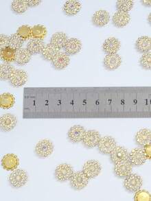 20/50/80/120pcs Set Rhinestone Beads, Fashionable White AB Color Rhinestone Decorative Beads, Suitable For Crafts Making - 14mm White AB Colored Diamond - View 11