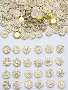 20/50/80/120pcs Set Rhinestone Beads, Fashionable White Rhinestone Decorative Beads For Jewelry Making, Suitable For Crafts - 14mm White Diamond - View 2